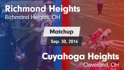 Matchup: Richmond Heights vs. Cuyahoga Heights  2016