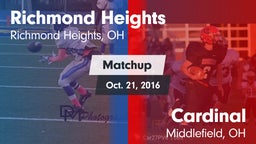 Matchup: Richmond Heights vs. Cardinal  2016
