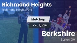 Matchup: Richmond Heights vs. Berkshire  2018