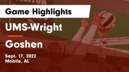 UMS-Wright  vs Goshen   Game Highlights - Sept. 17, 2022