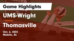 UMS-Wright  vs Thomasville  Game Highlights - Oct. 6, 2022