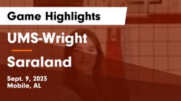 UMS-Wright  vs Saraland  Game Highlights - Sept. 9, 2023