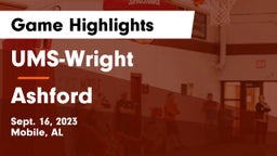 UMS-Wright  vs Ashford  Game Highlights - Sept. 16, 2023