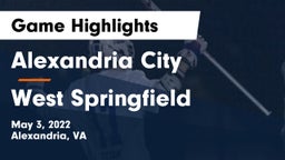 Alexandria City  vs West Springfield Game Highlights - May 3, 2022
