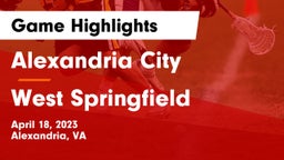 Alexandria City  vs West Springfield  Game Highlights - April 18, 2023