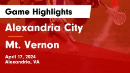 Alexandria City  vs Mt. Vernon  Game Highlights - April 17, 2024
