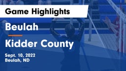 Beulah  vs Kidder County  Game Highlights - Sept. 10, 2022