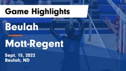 Beulah  vs Mott-Regent  Game Highlights - Sept. 15, 2022