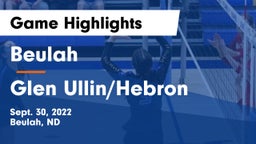 Beulah  vs Glen Ullin/Hebron  Game Highlights - Sept. 30, 2022