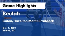 Beulah  vs Linton/Hazelton-Moffit-Braddock  Game Highlights - Oct. 1, 2022