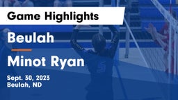 Beulah  vs Minot Ryan Game Highlights - Sept. 30, 2023