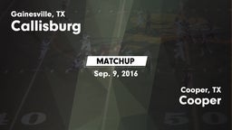 Matchup: Callisburg vs. Cooper  2016