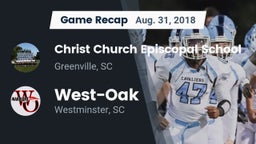 Recap: Christ Church Episcopal School vs. West-Oak  2018