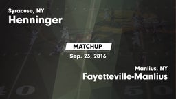 Matchup: Henninger vs. Fayetteville-Manlius  2016