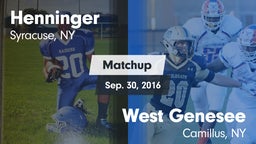 Matchup: Henninger vs. West Genesee  2016
