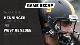 Recap: Henninger  vs. West Genesee  2016