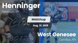 Matchup: Henninger vs. West Genesee  2018