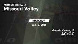 Matchup: Missouri Valley vs. AC/GC  2016