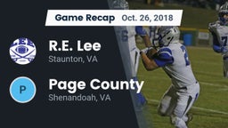 Recap: R.E. Lee  vs. Page County  2018