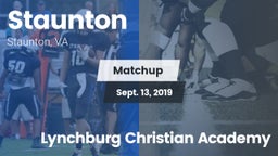 Matchup: Staunton vs. Lynchburg Christian Academy 2019