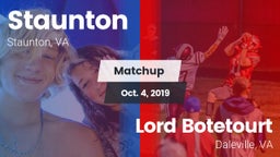 Matchup: Staunton vs. Lord Botetourt  2019