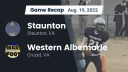 Recap: Staunton  vs. Western Albemarle  2022