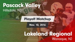 Matchup: Pascack Valley vs. Lakeland Regional  2016