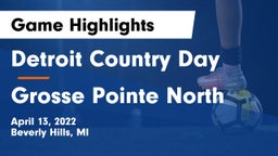 Detroit Country Day  vs Grosse Pointe North  Game Highlights - April 13, 2022