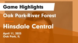 Oak Park-River Forest  vs Hinsdale Central  Game Highlights - April 11, 2023
