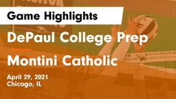 DePaul College Prep  vs Montini Catholic  Game Highlights - April 29, 2021