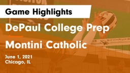 DePaul College Prep  vs Montini Catholic  Game Highlights - June 1, 2021