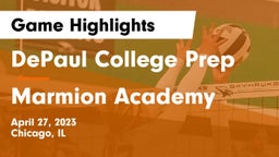 DePaul College Prep  vs Marmion Academy  Game Highlights - April 27, 2023