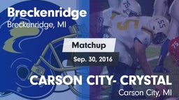 Matchup: Breckenridge vs. CARSON CITY- CRYSTAL  2016