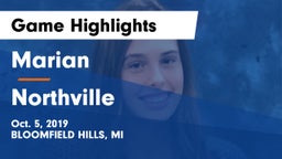 Marian  vs Northville  Game Highlights - Oct. 5, 2019