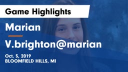 Marian  vs V.brighton@marian Game Highlights - Oct. 5, 2019