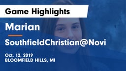 Marian  vs SouthfieldChristian@Novi Game Highlights - Oct. 12, 2019