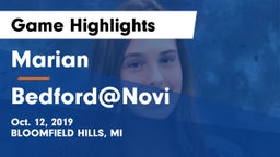 Marian  vs Bedford@Novi Game Highlights - Oct. 12, 2019