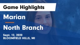 Marian  vs North Branch  Game Highlights - Sept. 12, 2020