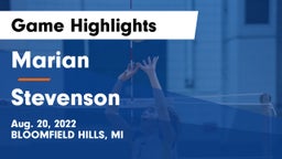 Marian  vs Stevenson  Game Highlights - Aug. 20, 2022