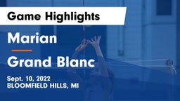 Marian  vs Grand Blanc  Game Highlights - Sept. 10, 2022
