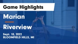 Marian  vs Riverview  Game Highlights - Sept. 10, 2022