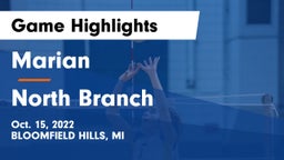 Marian  vs North Branch  Game Highlights - Oct. 15, 2022
