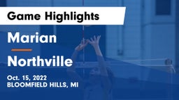 Marian  vs Northville  Game Highlights - Oct. 15, 2022