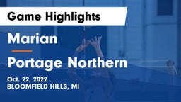 Marian  vs Portage Northern  Game Highlights - Oct. 22, 2022
