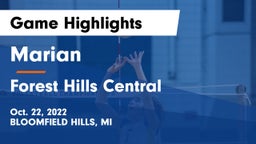 Marian  vs Forest Hills Central  Game Highlights - Oct. 22, 2022