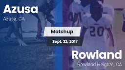 Matchup: Azusa vs. Rowland  2017