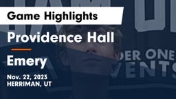 Providence Hall  vs Emery  Game Highlights - Nov. 22, 2023
