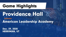 Providence Hall  vs American Leadership Academy  Game Highlights - Dec. 29, 2020