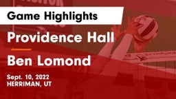 Providence Hall  vs Ben Lomond  Game Highlights - Sept. 10, 2022