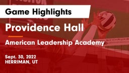Providence Hall  vs American Leadership Academy  Game Highlights - Sept. 30, 2022